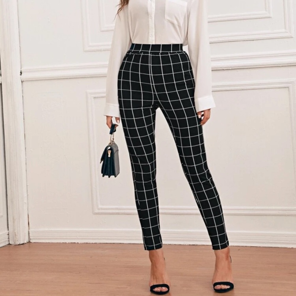 Geometric pattern skinny pants
